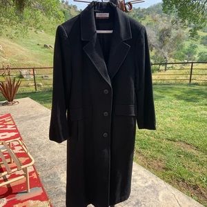 Black long dress coat.